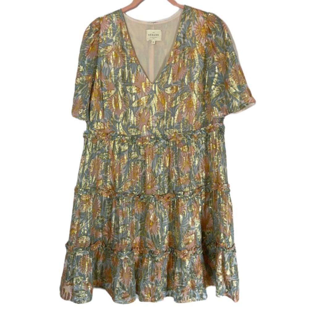 Sezane Laureline Jungle Printaniere Silk Dress - Picture 3 of 11